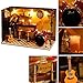 Flever Dollhouse Miniature DIY House Kit Creative Room with Furniture and Cover for Romantic Valentine's Gift(Jack's Music House)