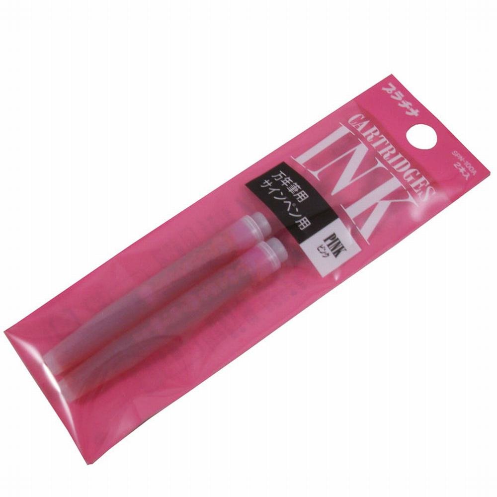 【タナぽ】未使用 PLATINUMソフトペン ピンク＋新しいインク3本付き 未使用 ペン未開封 PLATINUMソフトペンピンク＋新しいインク3本付き