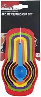 Lylac Homeware Measuring Cup Set, 6-Piece, Rainbow Colours, 7.5/15/60/85/125/250ml 17x9x5.1cm