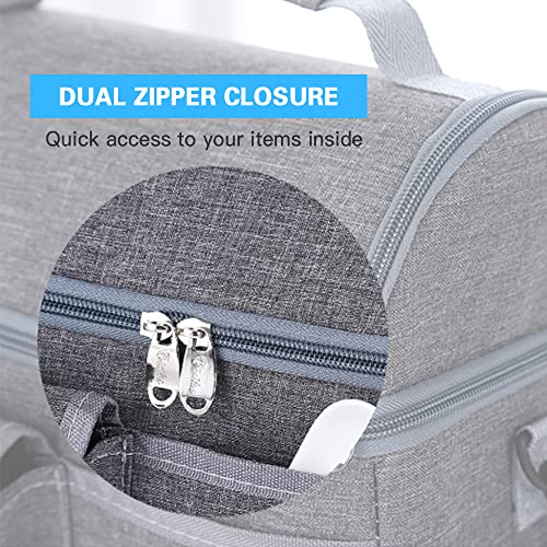 Snario Saco térmico portátil com isolamento térmico de dupla camada, lancheira para camping, churras