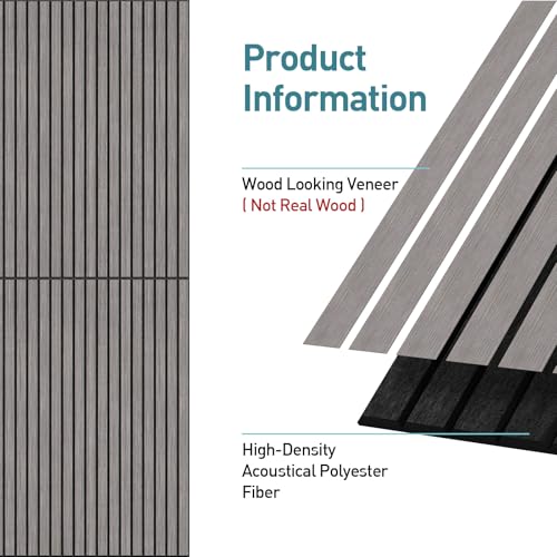 Image of 6 Pack Acoustic Wall Panels, 47.2 inch X 23.6 inch Sound Absorbing Panels, Decorative Sound Proof Panels for Office, Studio, Home Theatre - Light Grey