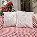 Elife 18x18 Soft Canvas Christmas Winter Snowflake Style Cotton Linen Embroidery Throw Pillows Covers w/Invisible Zipper for Bed Sofa Cushion Pillowcases for Kids Bedding (1 Pair, White)