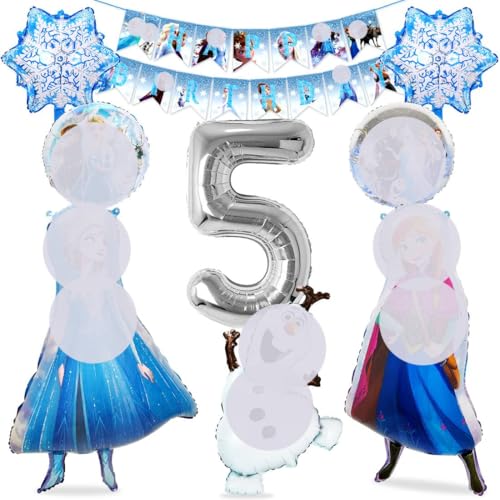 Globo azul de 5 años, globos azules para decoración de cumpleaños de 5 años, globo de aluminio para 5 años