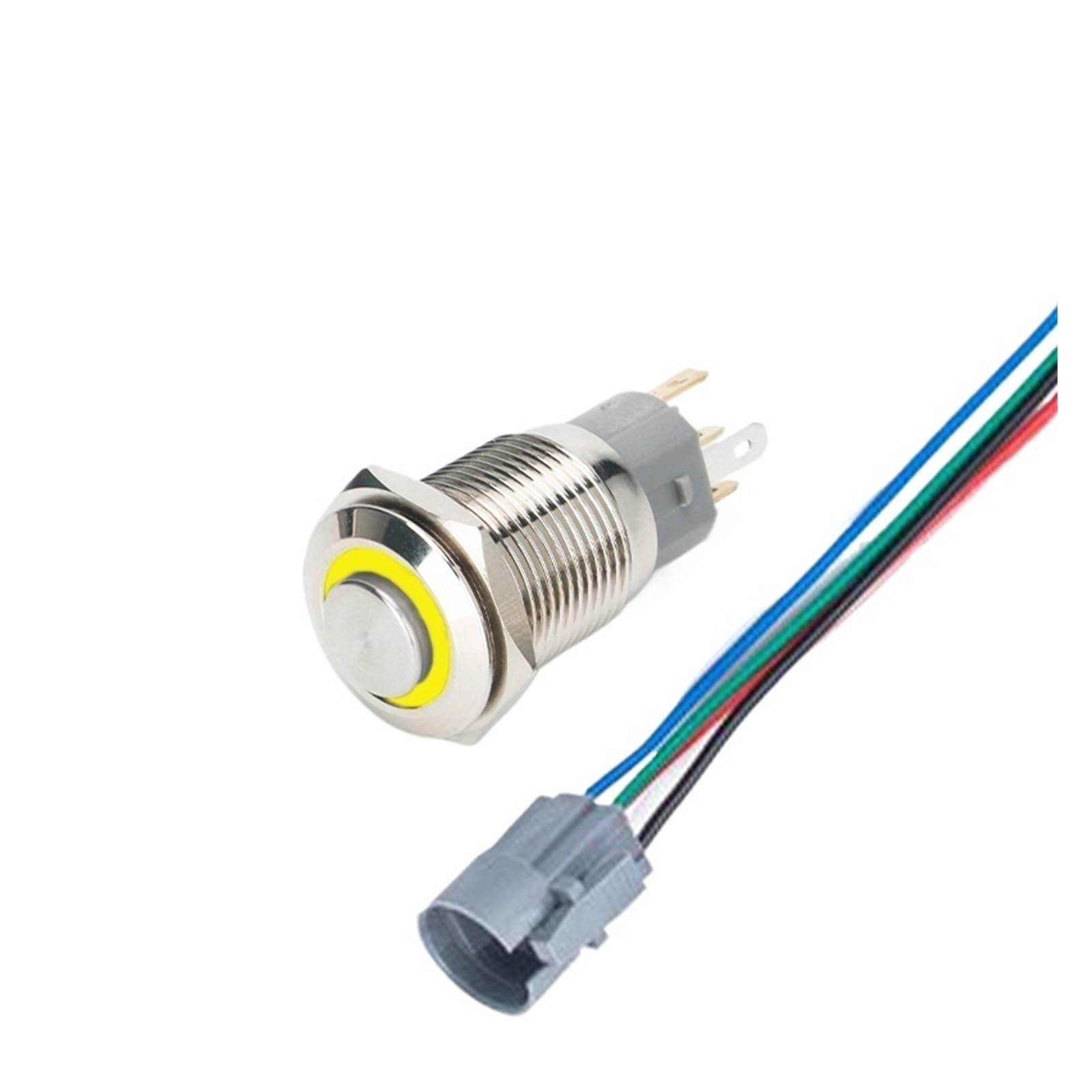 Interrupteur bouton-poussoir métallique 16mm haute résistance 220V