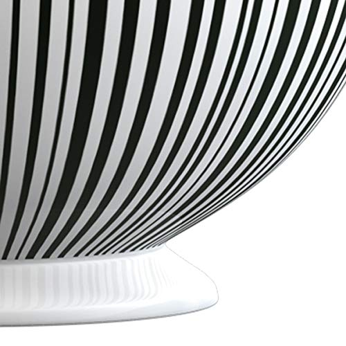 LA CAFETIERE Large Black Striped FINE CHINA Footed...