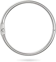 Vista 1 de 2 pulgadas (paquete de 38 anillos) para carpeta de hojas sueltas, llavero de metal chapado en níquel, anillos de acero chapado en níquel, plata