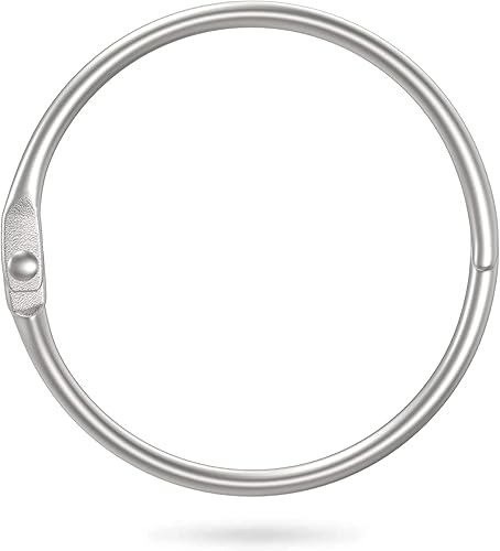 2 pulgadas (paquete de 38 anillos) para carpeta de hojas sueltas, llavero de metal chapado en níquel, anillos de acero chapado en níquel, plata,