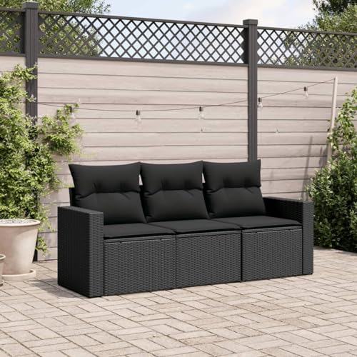 Festnight Gartensofa mit Stauraum Rattan Sofa 3 Sitzer Lounge Sofa...