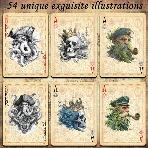Cartas de Póker con diseño temático de piratas miniatura 5