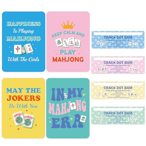 GioXtra Multicolor Mahjong Accessory - 4 Set Funny Sayings Tile