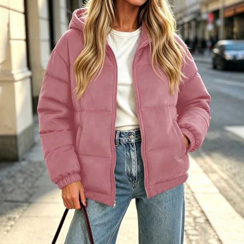 Cethrio Womens Packable Puffer Jacket Womens Puffer Jacket Full Zip Hooded Quilted Jackets Winter Outerwear Coats Fall Jackets for Women 2026 Chaqueta Para Mujer Soft Autumn Capsule Wardrobe - image 6