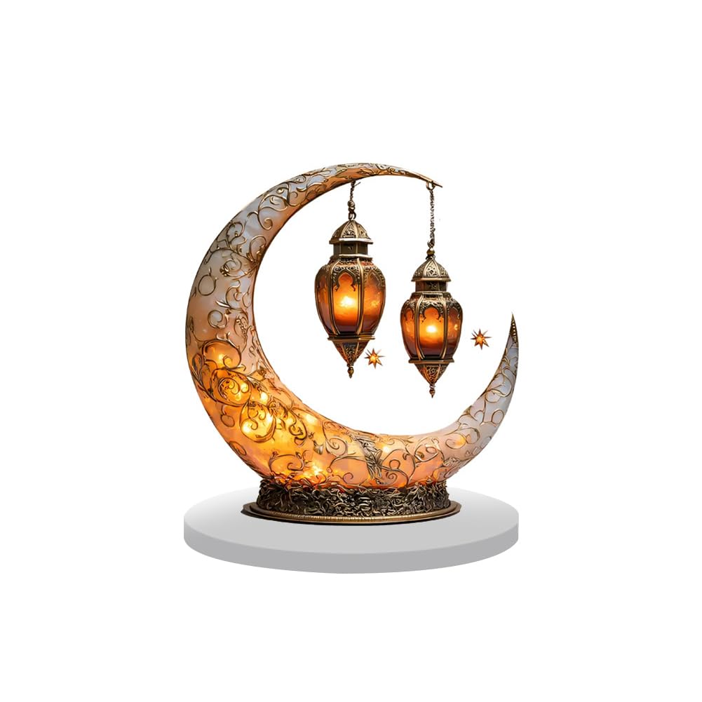 Amazon.com: Ramadan Eid Mubarak Ornaments, 2D Crescent and Lantern