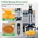 BESROY Stabmixer Set 5 in 1, 1100W Pürierstab Elektrisch, Stufenlose Geschwindigkeit, Edelstahl Hand Blender inkl. Häcksler, Schneebesen, Milchaufschäumer & Messbecher, Ideal für Suppen, Smoothies