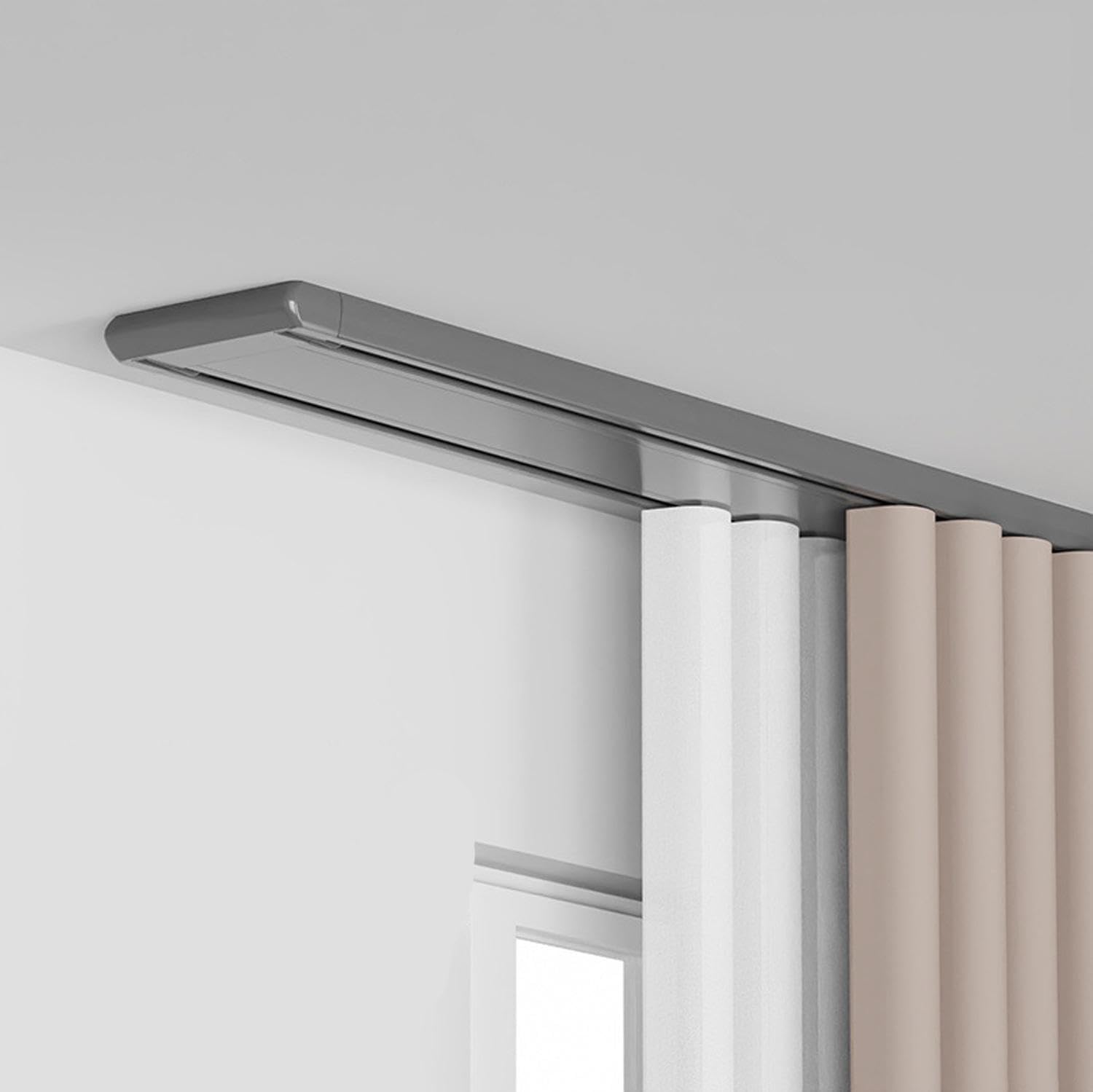 Podwójny sufit ain Track - rious szyna ze stopu aluminium do salonu i sypialni, cisza konstrukcja, szara, 1,2 m, łatwa instalacja