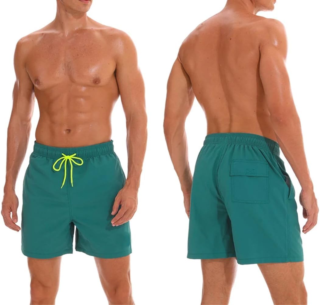 Fnfmrfmr Men Solid Beach Pants Short Running Sportswear Casual Drawstring Pockets Elastic Waist