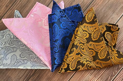 Image of KissTies Mens Paisley Tie And Pocket Square Necktie Sets