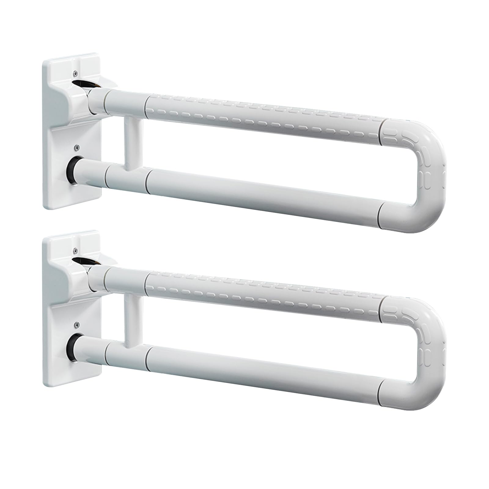 2 x Asidero plegable para inodoro senior, 60 cm, acero inoxidable