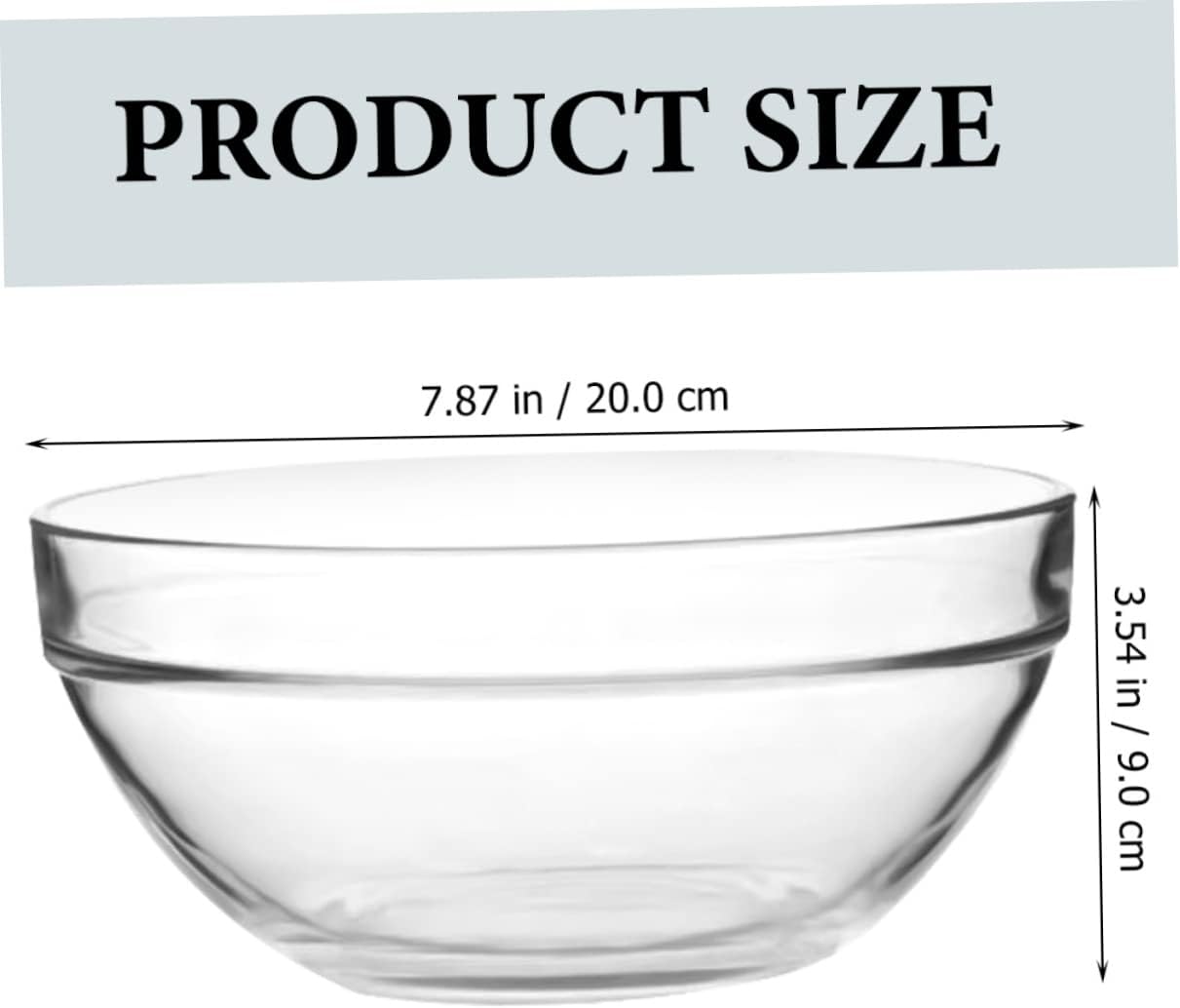 2Pcs Glass Dumpling Bowl Set Multi-Use Meat and Filling Mixing Bowls Dishwasher Safe for Kitchen Prep and Serving