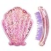 Mermaid Detangling Hair Brush, Luxspire Hair Brush for Girls Kids Woman, Shell Glitter Comb Hairbrush Massage Scalp, Dry & Wet Hair Brush, No More Tangle Hair Brush, Toddler Hair Brush - Pink