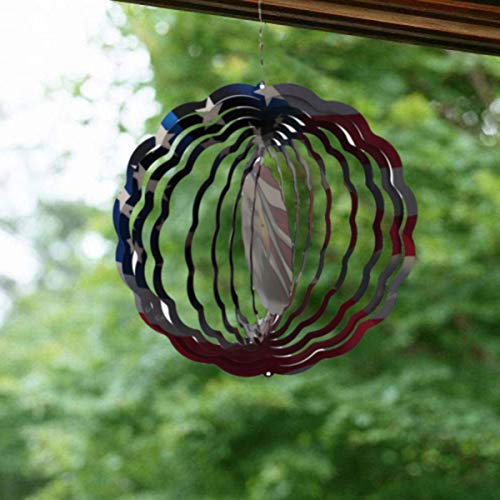 Patriotic Wind Spinner Metal Garden Decor Outdoor 3D Stainless Steel Sculptures Kinetic Hanging Whirligigs Yard Art Decorations Backyard Indoor Patio Lawn Ornaments Clearance Sun Catcher Windmill #TOP4
