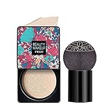 Mushroomhead Air Cushion CC Cream - Flaw'less Foundation Waterproof Makeup High Coverage Liquid BB Light to Medium Concealer Moisturizing for Dry Skin (Natural)