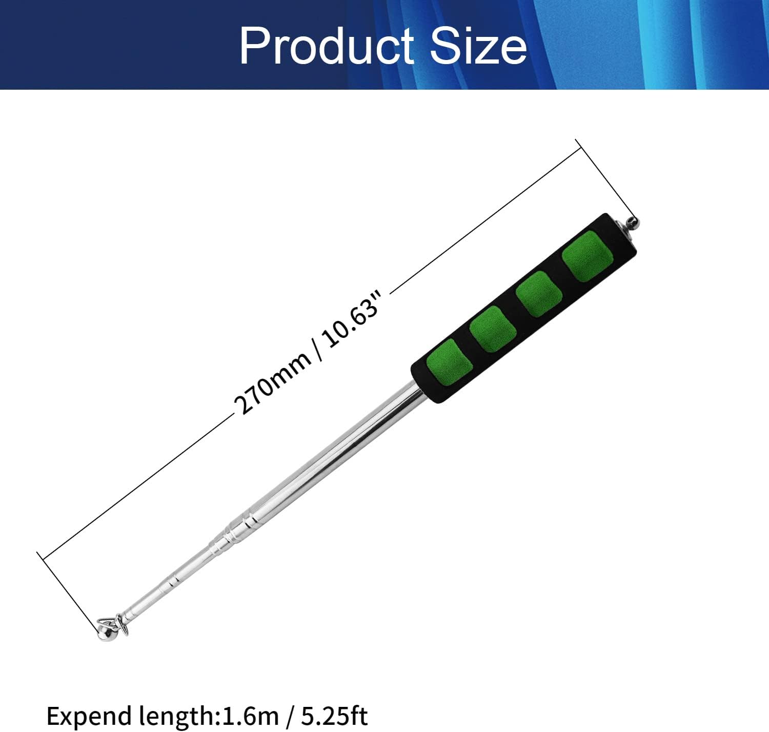 Bettomshin 1Pcs 5.3 Feet Red Black Telescopic Teachers Pointer, Stainless Steel Guide Flag Pole, for Office Presentation, Retractable Stick, Teaching Pointer Tour Guides : Office Products