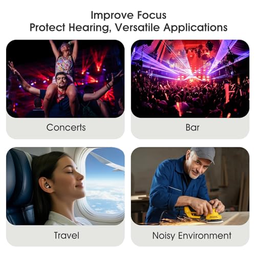 Image of Ear Plugs for Sleeping Noise Cancelling, 60dB Silicone Ear Plugs for Noise Reduction, Reusable Sleeping Earplugs for Snoring, Concert & Shooting Ear Protection with 8 Eartips(Jet Gray)