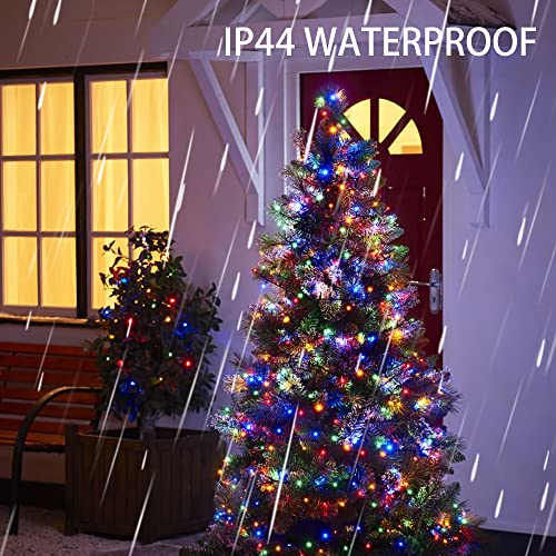 Image of Dazzle Bright 300 LED Christmas String Lights, 100 FT Connectable Waterproof String Lights Green Wire with 8 Modes, Christmas Decorations for Indoor Outdoor Xmas Party Yard Garden (Multi Colored)