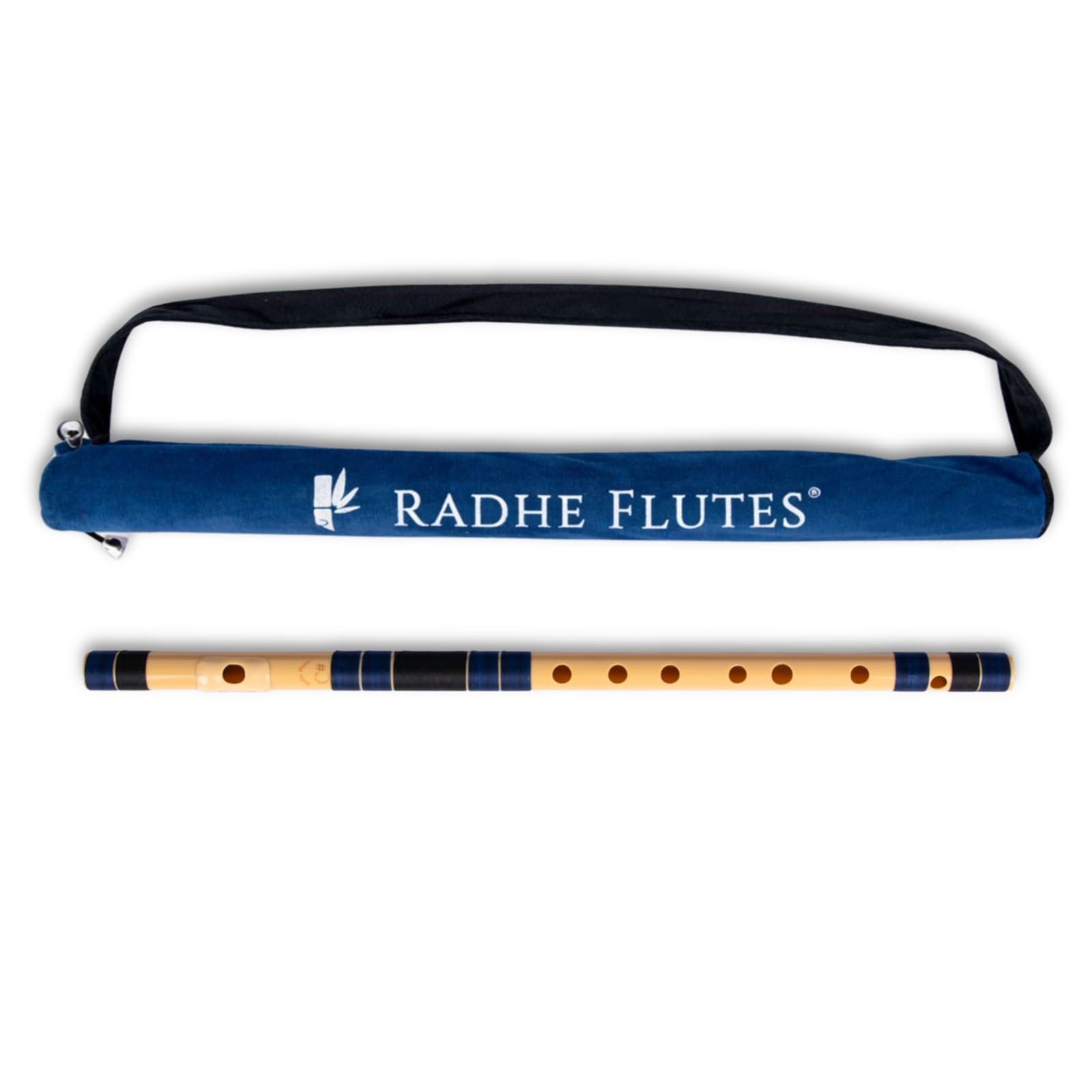Radhe Flutes | C Sharp Right Handed Middle Bansuri | Dark Blue & Black | Tuned With Tanpura A=440Hz | PVC Flute + Velvet Cover + Hindi & English Flute Lessons-image-11