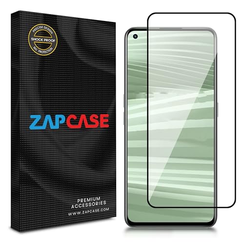 Image of ZAP CASE HD Plus Tempered Glass Screen Protector Compatible For Realme GT 2 5G (Black) Edge To Edge Coverage With Easy Installation Kit