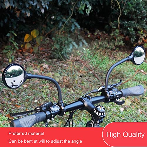 Bike Mirror, Bicycle Rear View Handlebar Mirrors Wide Angle Acrylic Convex Safety Adjustable Rotatable Scratch Resistant Shockproof Aluminum Tube Bike Mirrors For Mountain/Kids/Ebike Bikes （1 Piece） #TOP1