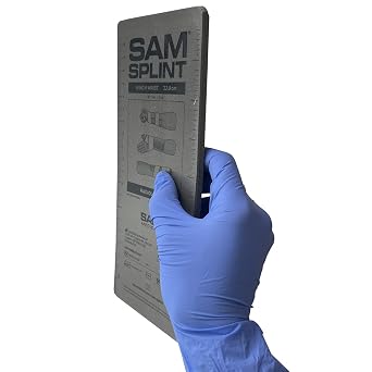 SAM Medical SAM Splint Small Flat Fold 9 x 4.25 - Moldable Aluminum Foam Splint for Fractures, Sprains & Strains, Charcoal Gray - 1 Count