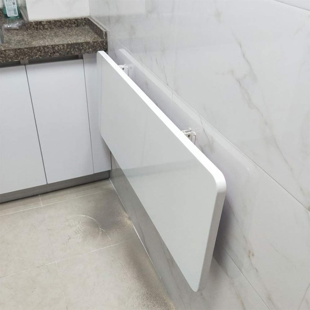 Table pliante murale gain de place blanche bureau flottant 100cm