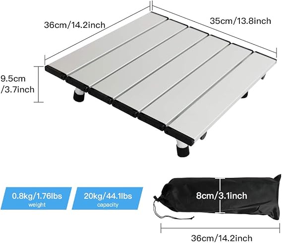 Small Camping Table - Folding Aluminum Picnic Table, Lightweight Portable for Outdoor Camping, Hiking, Fishing