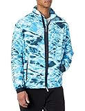 A|X Armani Exchange Men's Print Poly Seersucker Blouson Jacket, Dresden Blue Water, M