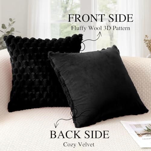 Fundas de almohada decorativas Sungeek de peluche suave 50x50 para renovar sofas desgastados 5