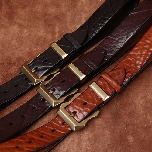7mm Extra Thick Cowhide Rough Grain Belt 3.8cm Wide Genuine Leather First Layer Cowhide Retro Belt Men's Gift4