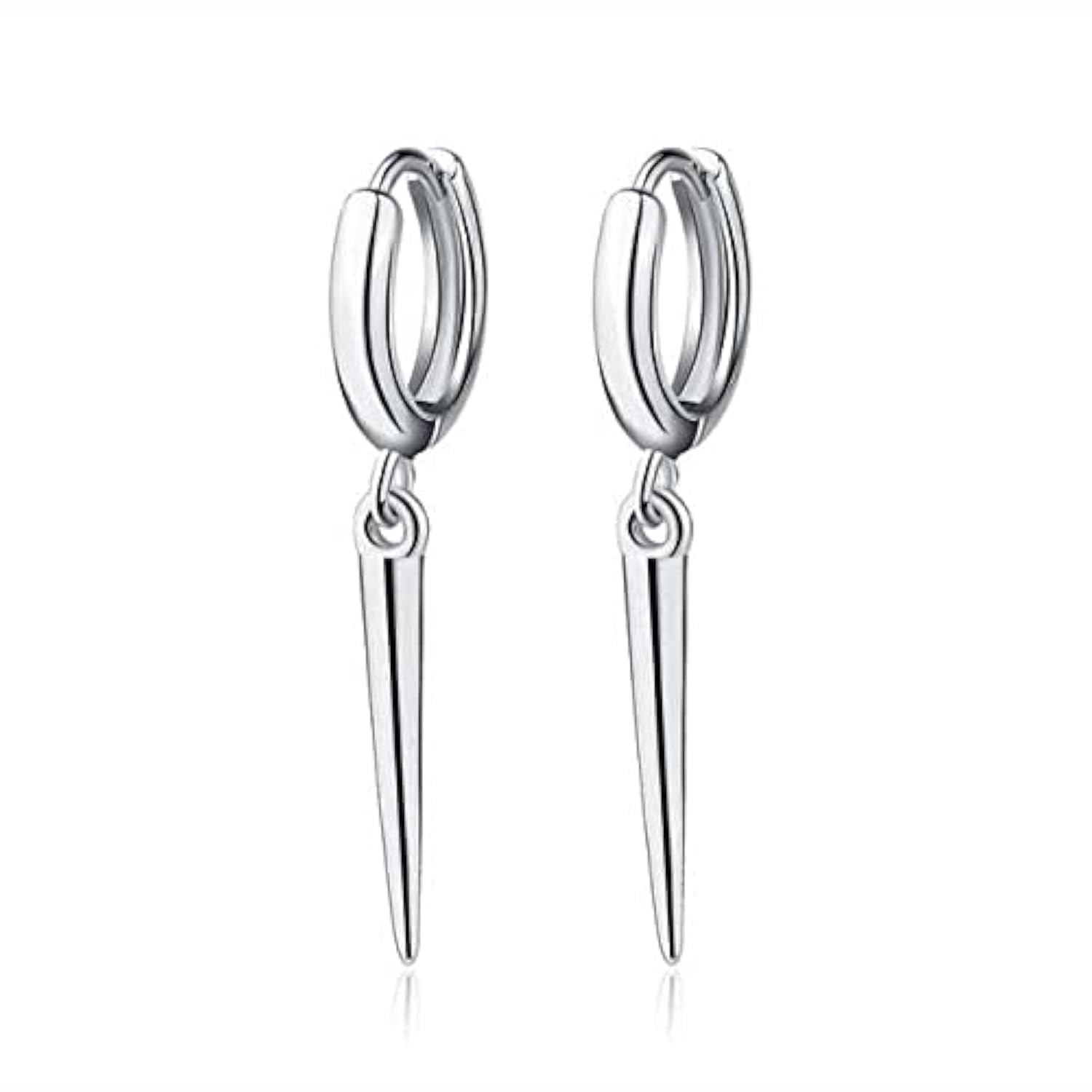 Womens silver plated Spike Drop Huggie Hinge Stud Earrings, Spike Dangle Drop Hoop Earrings for Women, Minimalist Hoop Earrings for Women, Tragus Helix Wrap Geometric Studs(Silver) (B09LSD6962) Amazon Price History, Amazon Price Tracker