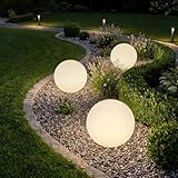 tectake® Lampe globe LED multicolore Taille S (Ø 30 x 30 cm) avec telecommande 16 couleurs Veilleuse Lampe jardin Luminaire exterieur Éclairage extérieur Eclairage piscine Salon de jardin exterieur