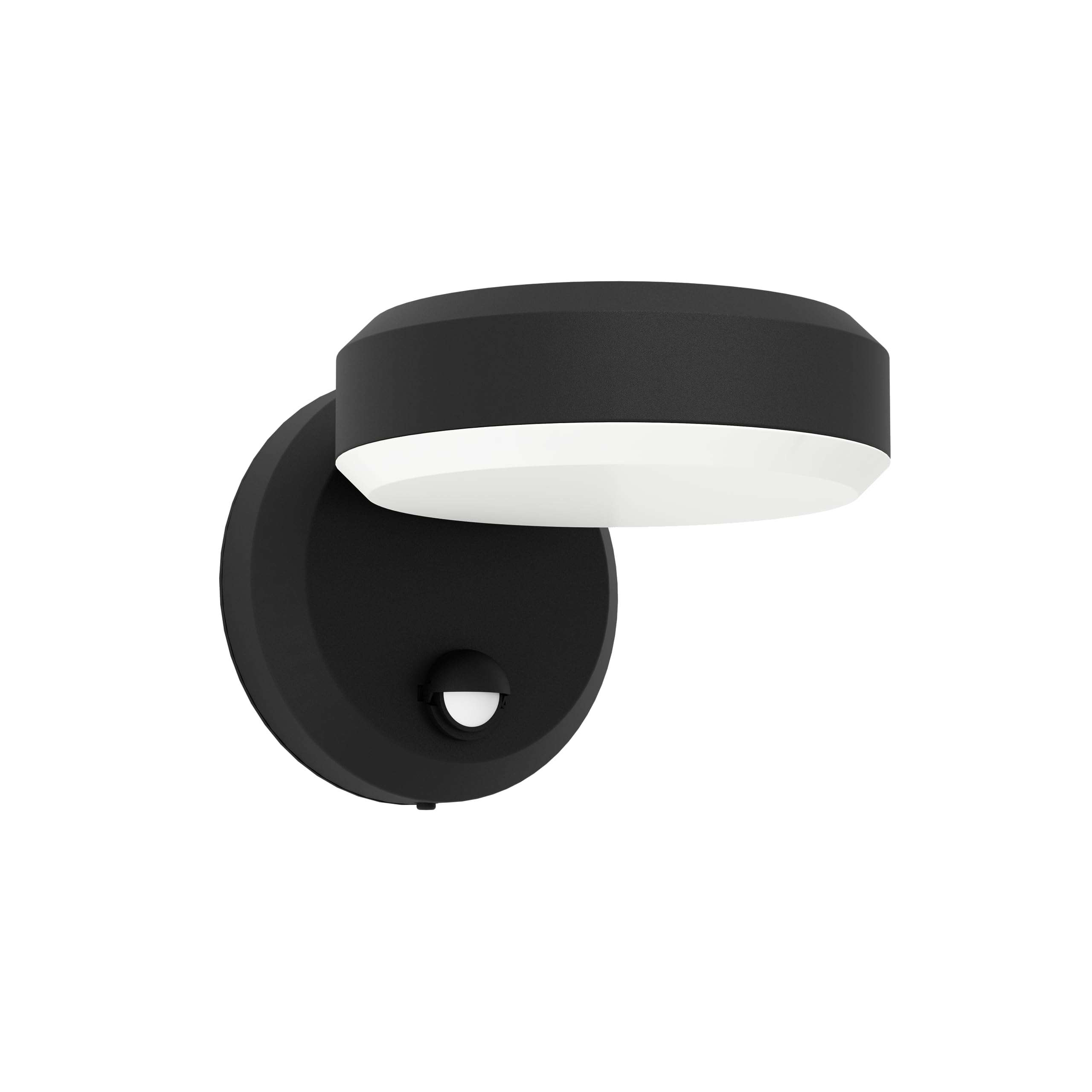 Eglo LED Outdoor wall Light Fixture Fornaci, External Porch Lighting with Motion Detector and Twilight Sensor, Outside Downlight, façade lamp, Black Metal and White Plastic, Warm White, IP44