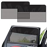 Rear Window Sun Shade, 2 PCS Magnetic Double Layer Car Side Window Sun Shades for Baby, Half Blackout & Half See-Through Back Window Covers for Sun & Privacy Protection,Car Window Accessories