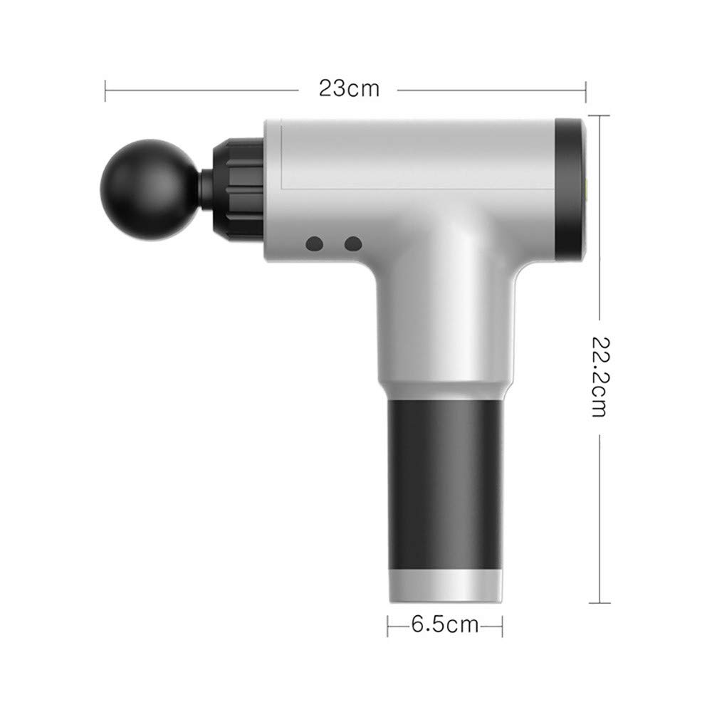 Pistola De Masaje Fascia Masajeador Muscular Handheld Tejido Profundo y Massager del músculo, percusión Masaje Dispositivo Que disponga de Quiet Glide,4 Cabezas de Masaje