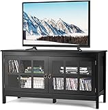 LUARANE TV Cabinet, Modern TV Stand for TV up to 50', TV Console with 2 Glass Doors Adjustable Shelf...