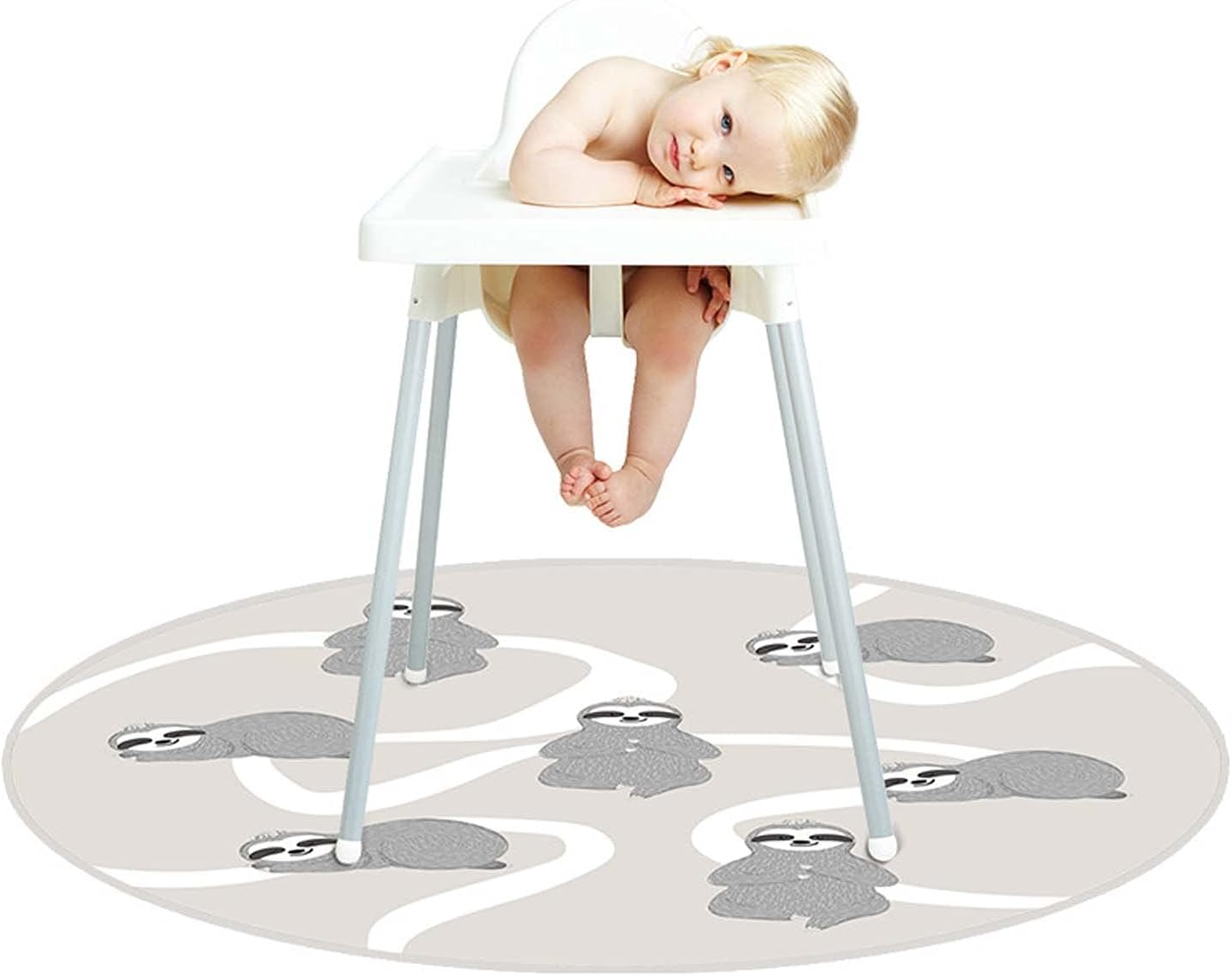 51" High Chair Mat Under High Chair Floor Protector Waterproof Round Baby Splat Mat Multi-Purpose Non-Slip Play Mat for Babies, Kids Art Crafts, Waterproof