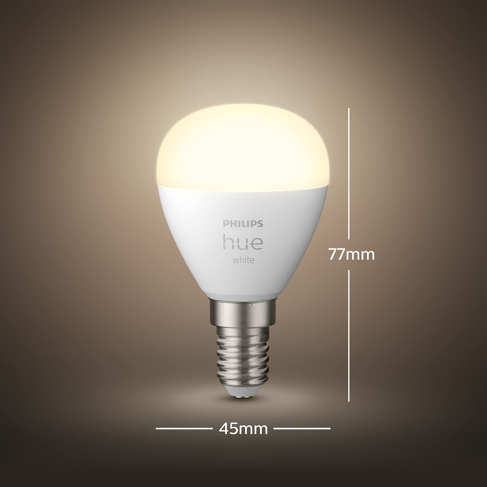 Philips Hue White Lampadina Smart LED, Luce Bianca Calda, Bluetooth, Dimmerabile, E14
