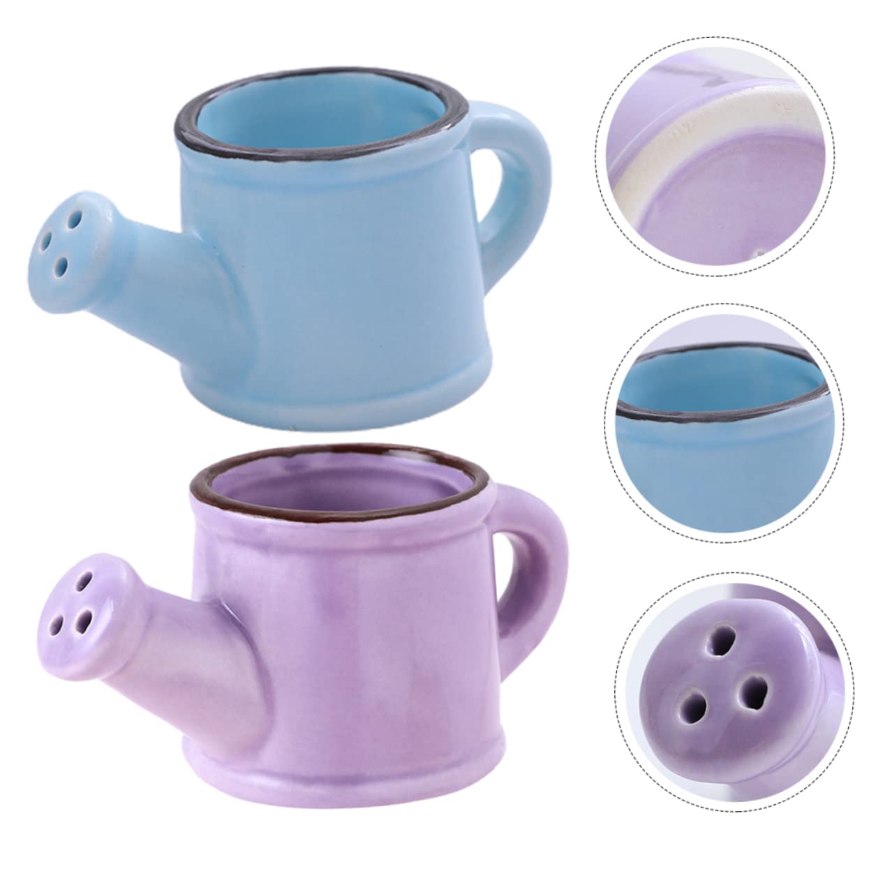 FUNOMOCYA 2Pcs Watering Pots for Home and Garden Indoor Plant Watering Can Purple and Blue for House Plant Care and Decoration