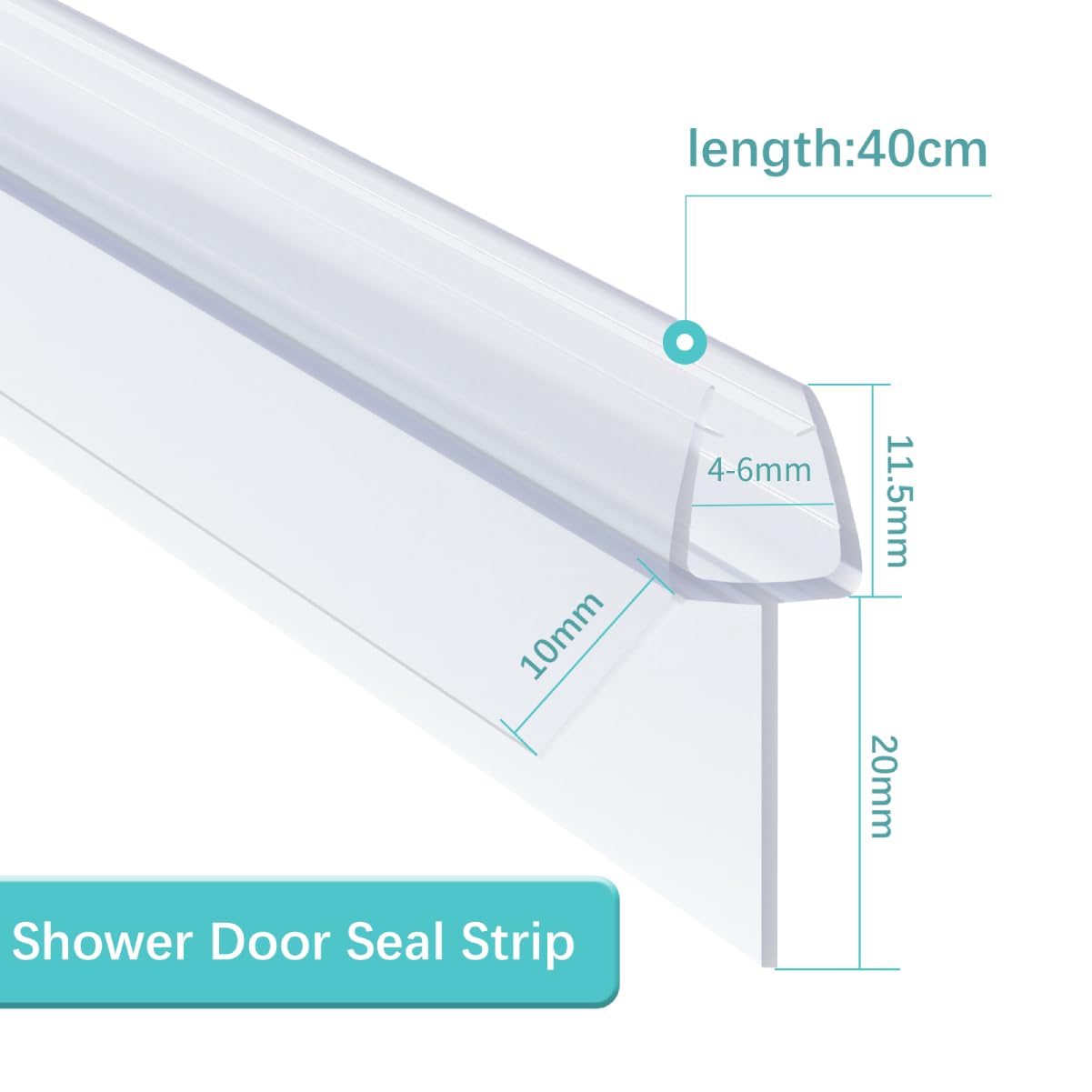 Zocipro 3Pcs 40cm Shower Screen Seal Strip for 4-6mm Glass, Clear Shower Door Seal Strip Covers up to 20mm Gap - Image 3