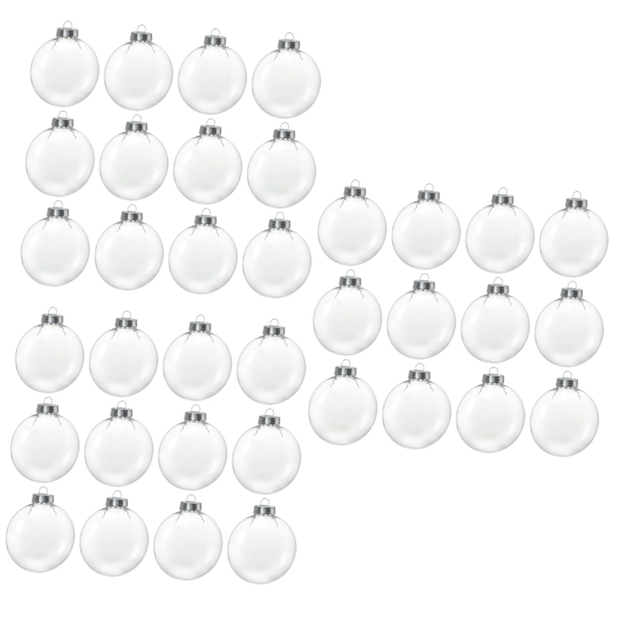Boule de Noël incassable transparente Cabilock pour ornements d'arbre de Noël en métal