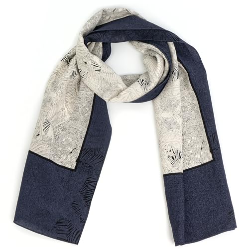 Classcial Patterned Silk Scarf: 100% Mulberry Silk Soft Touch Versatile Wrap Casual Formal Occasion Women's Fashion Accessory 57x14.5 Inch Gift Option Scarf3