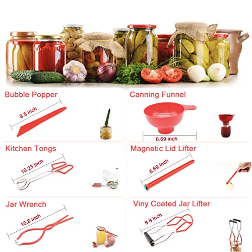 Corjeejor Canning Supplies Canning Starter Kit Canning Tools Equipment Canning Pot Set Included Canning Funnel,Magnetic Jar Lifter,Jar Wrench,Lid Lifter Canning Label, Canning Tongs And Bubble Popper #TOP1